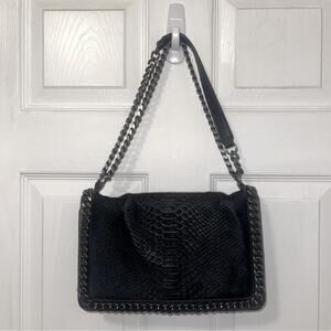 Zara Black Faux Fur Crossbody Purse Bag